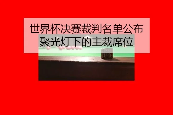 世界杯决赛裁判名单公布 聚光灯下的主裁席位